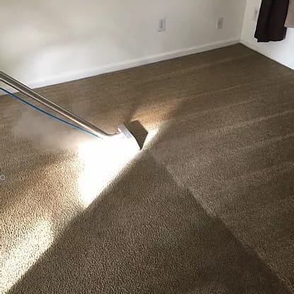 cleaning in process beige floor
